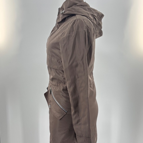 BCBGeneration Cream & Brown Hooded Jacket M – Drawstring, Quilted Lining - Picture 4 of 10